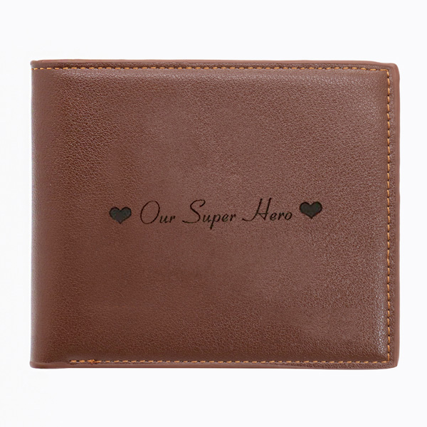Photo Leather Men's Trifold Wallet