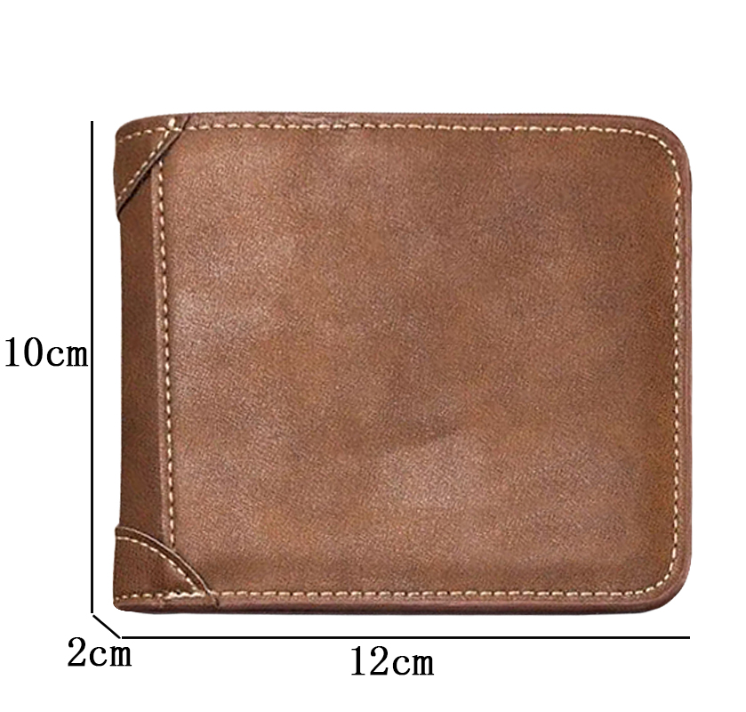 Photo Men's Short Leather Brown Wallet