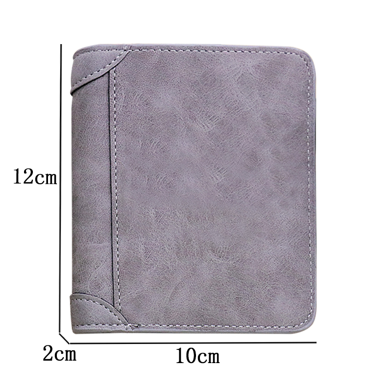 Double-Side Photo Men's Gray Vertical Wallet