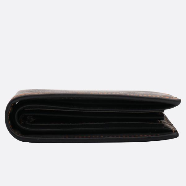 Personalized Vintage Soft Leather Men's Trifold Wallet Black