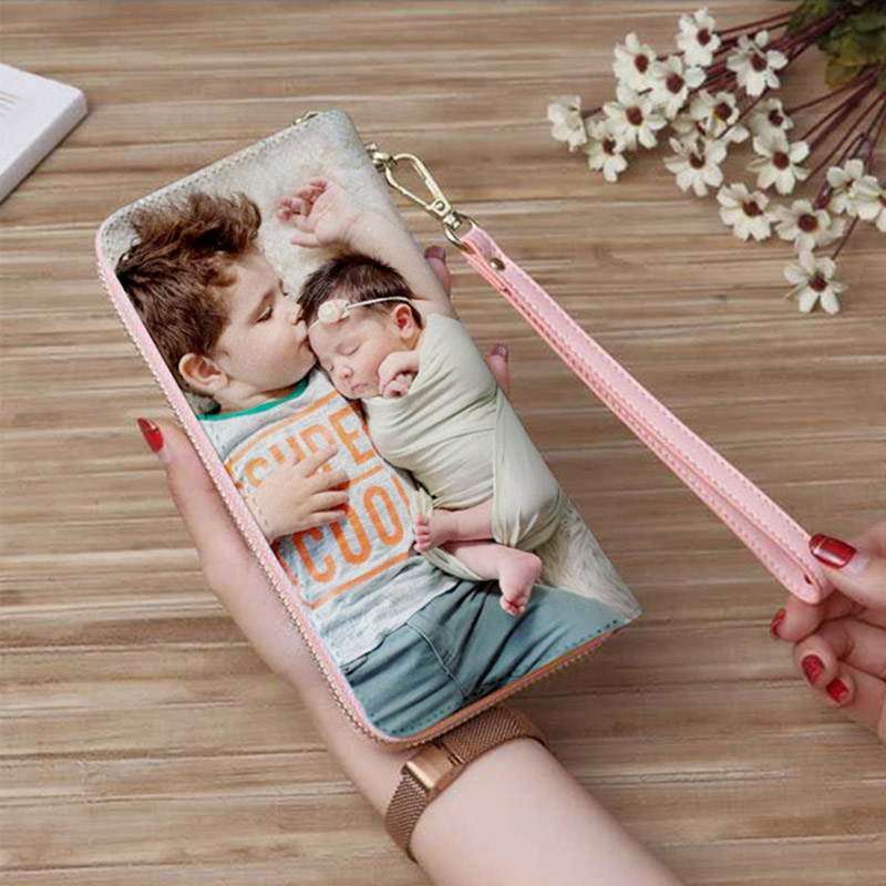 Double-Sided Photo Genuine Leather Wallet