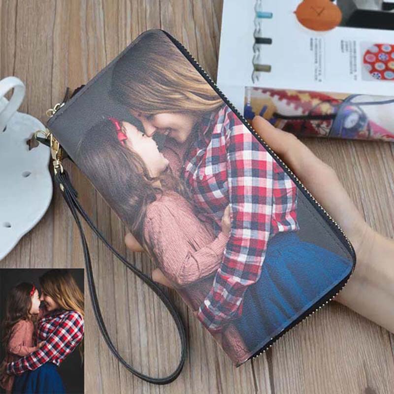 Double-Sided Photo Genuine Leather Wallet