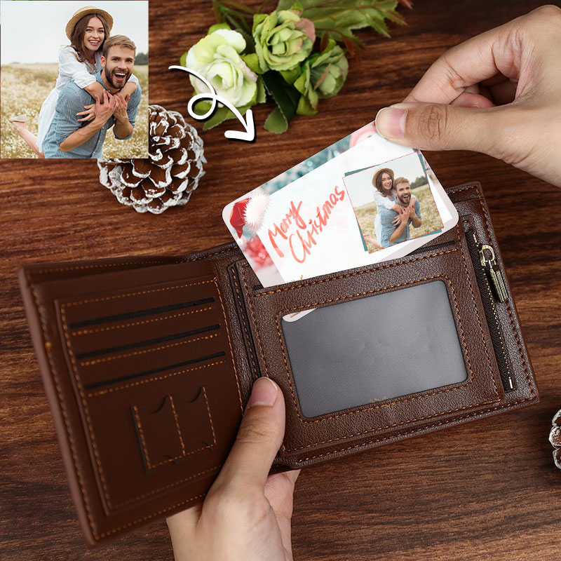 Personalized Photo Wallet Insert Card - Merry Christmas 02