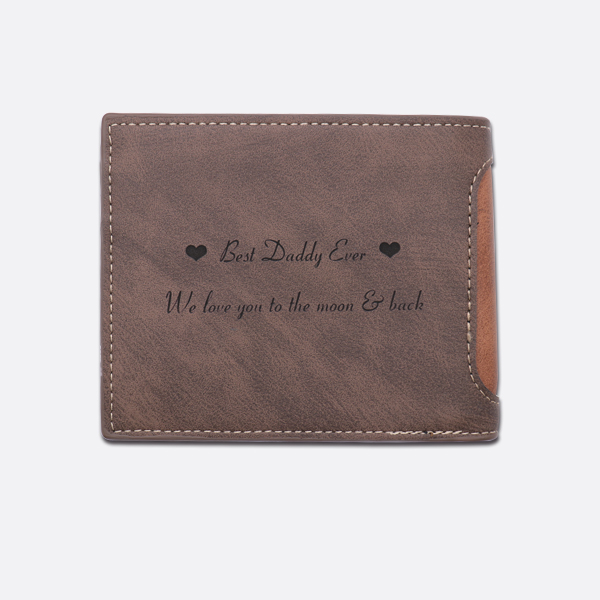 Custom Photo Men's Wallet Brown Leather