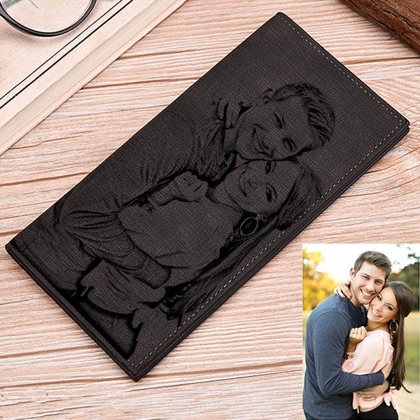 Double-Sided Photo Black Wallet