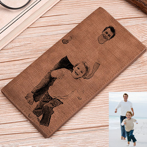 Double-Sided Photo Brown Wallet