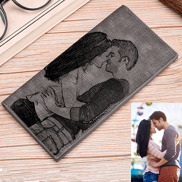 Double-Sided Photo Gray Wallet