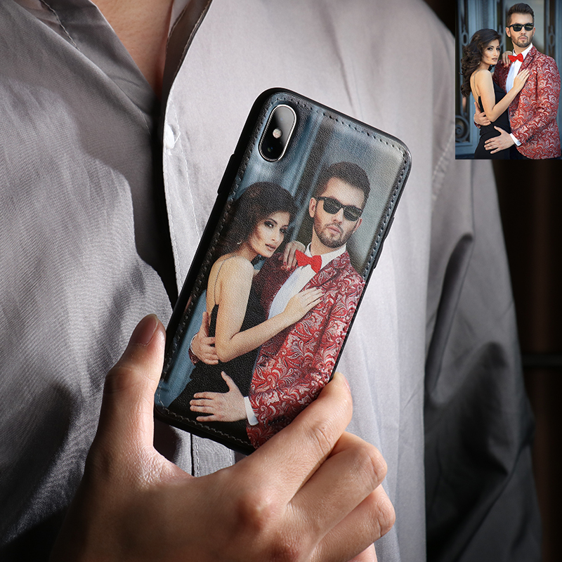 Personalized Photo Genuine Leather Phone Case
