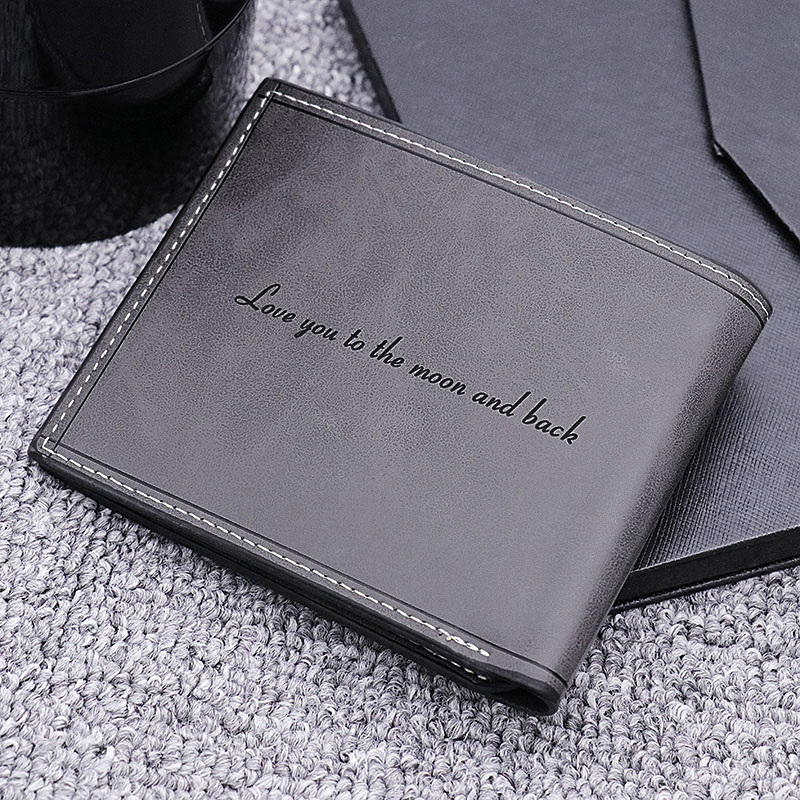 Photo Leather Men's Black Wallet
