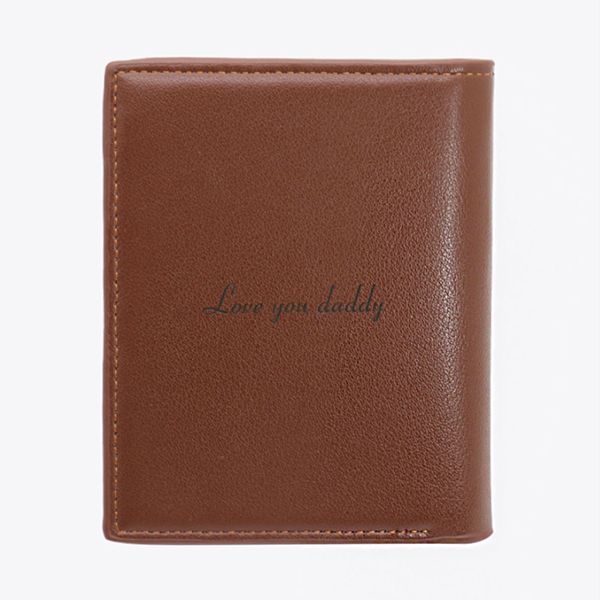 Photo Leather Men's Trifold Vertical Wallet