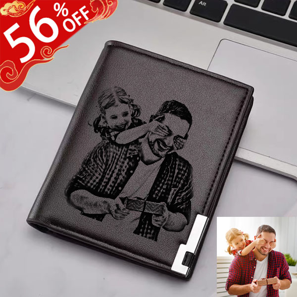 Personalized Ultra Thin Vertical Men's Photo Wallet