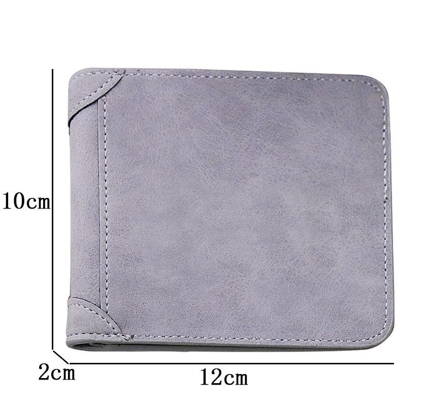 Double-Side Photo Men's Soft Leather Gray Wallet